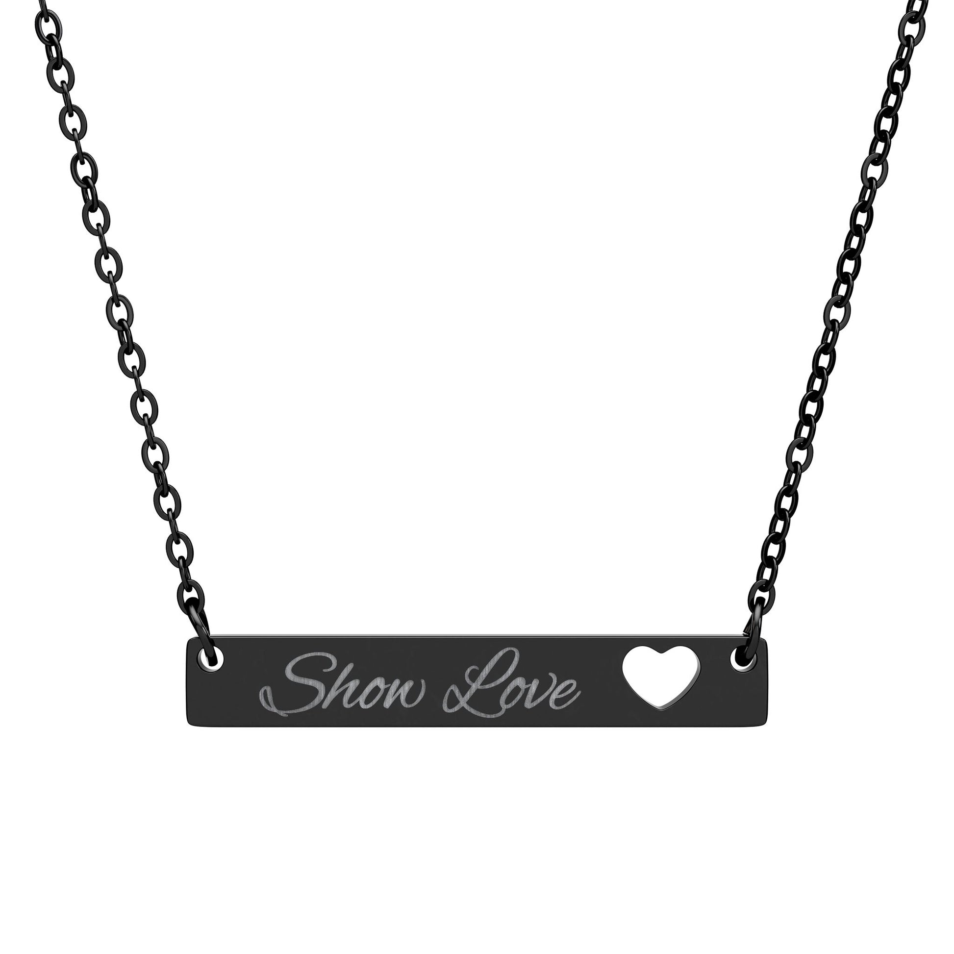 Stainless Steel Heart Cutout Bar Necklace - Hypoallergenic & Durable - InspireWithPurpose
