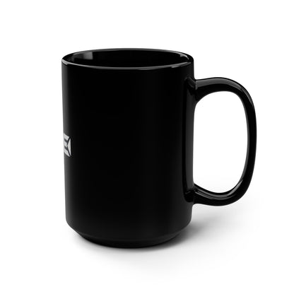15oz Black Ceramic Mug – Glossy Customizable Coffee Cup - InspireWithPurpose