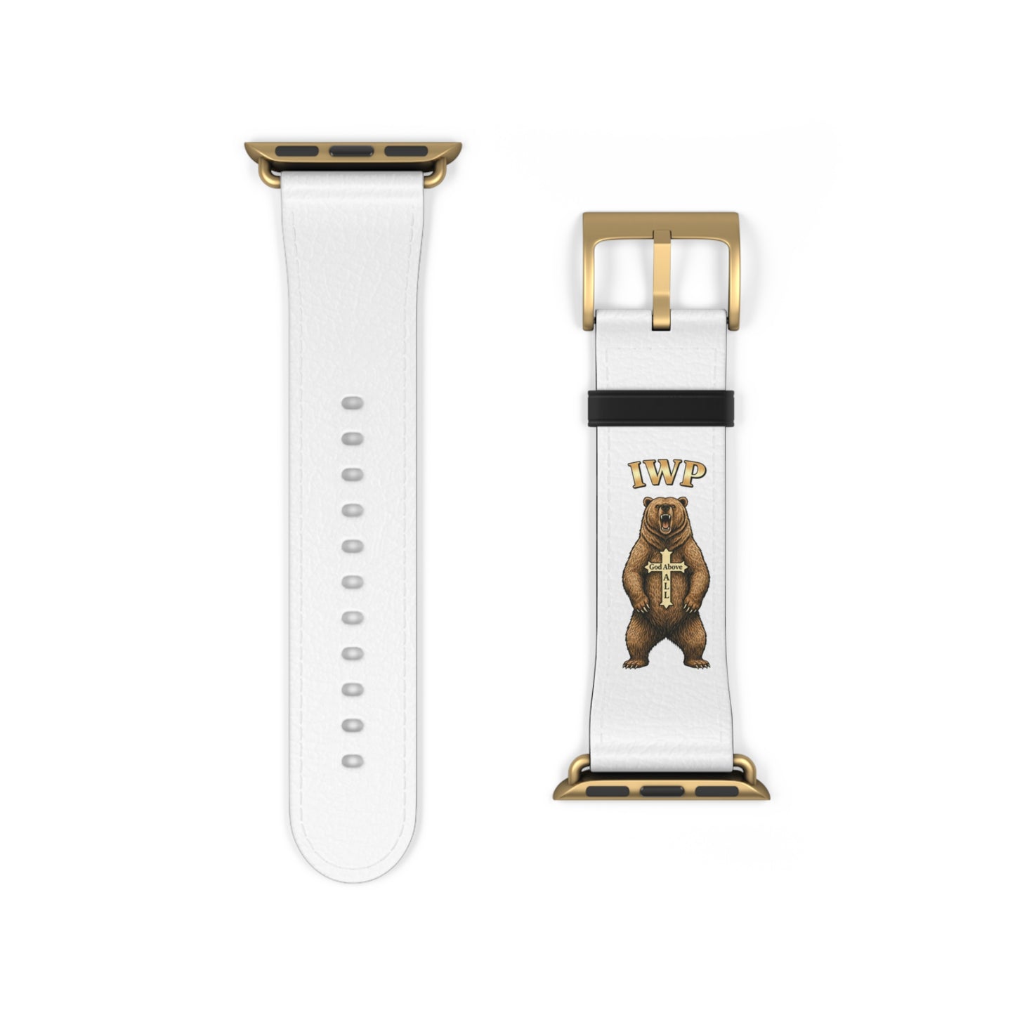 Vintage Bear Emblem Faux-Leather Apple Watch Band Strap - InspireWithPurpose