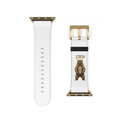 Vintage Bear Emblem Faux-Leather Apple Watch Band Strap - InspireWithPurpose