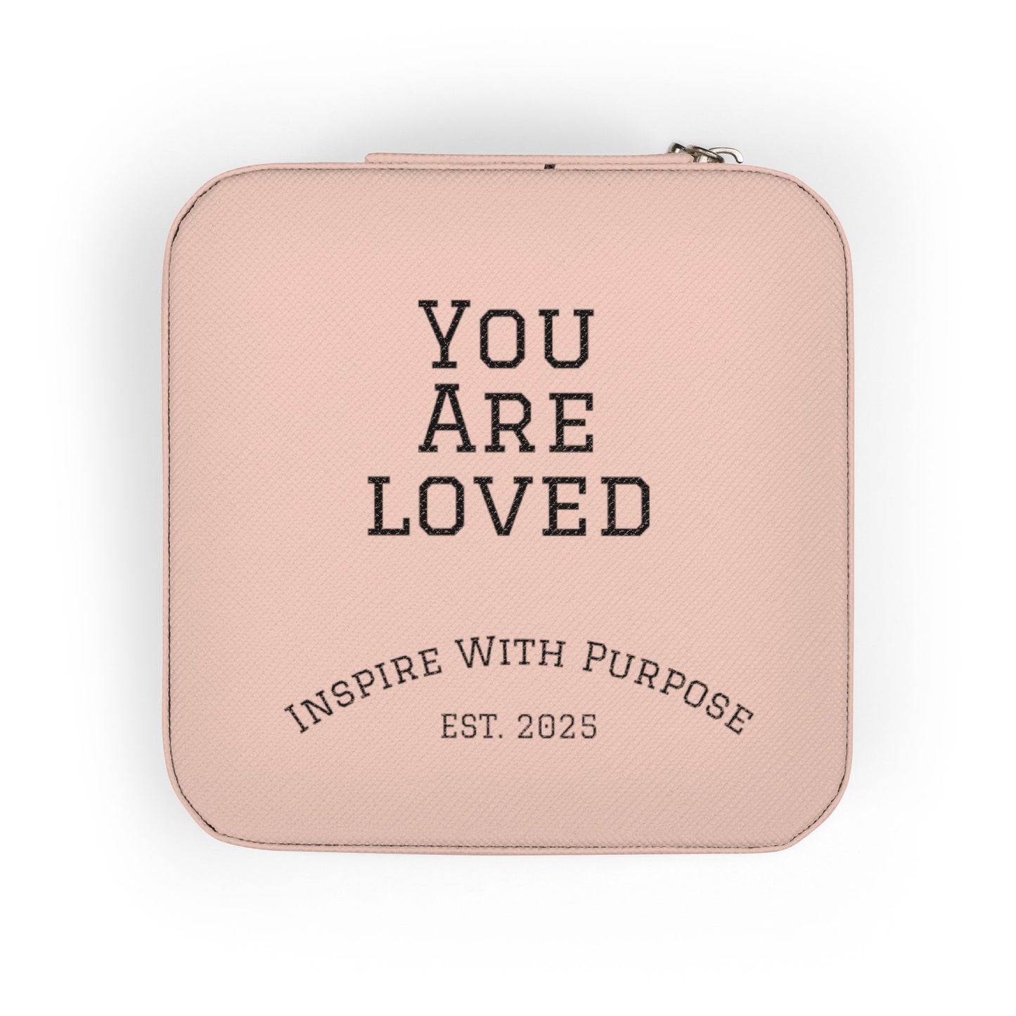 You Are Loved Jewelry Travel Case — Compact Pink Ring & Earring Organizer - InspireWithPurpose
