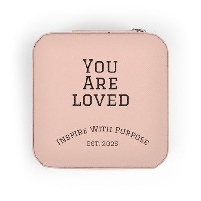 You Are Loved Jewelry Travel Case — Compact Pink Ring & Earring Organizer - InspireWithPurpose