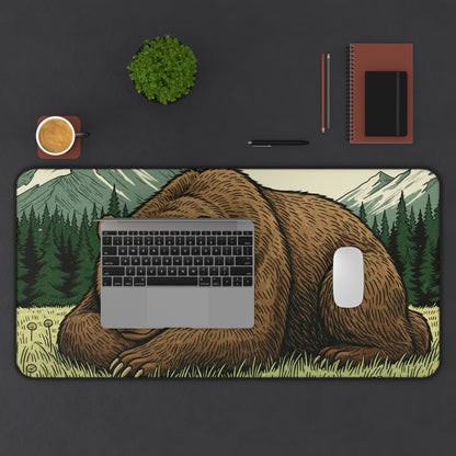 Serene Bear Woodland Anti-Slip Desk Mat – Calm & Focused Workspace - InspireWithPurpose