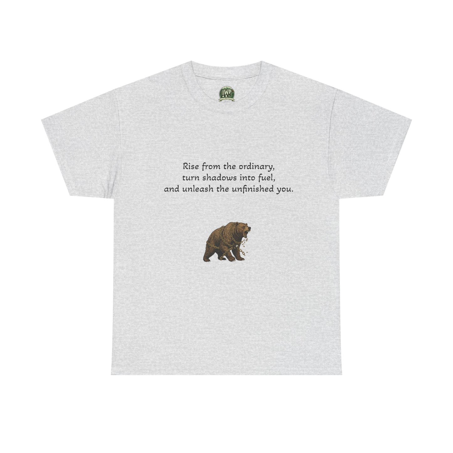 T-Shirt — Minimal Inspirational Quote Tee (“Near from the ordinary, seen shadows into fuel, and around the emboldened you.”) - InspireWithPurpose