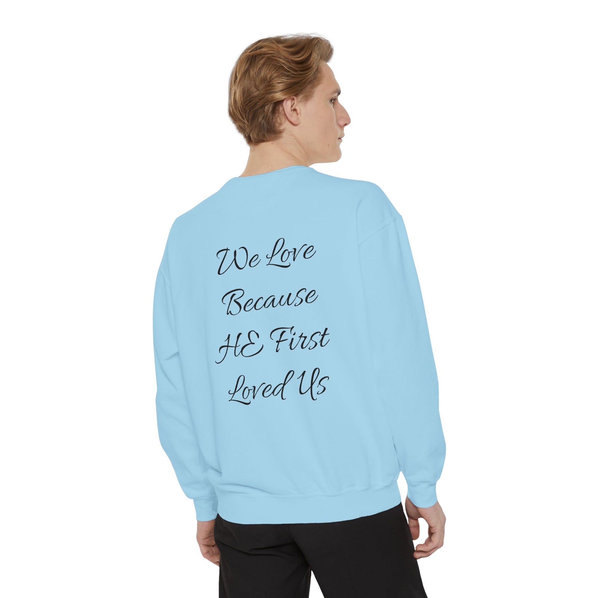 Embroidered Serenity Garment-Dyed Cotton Sweatshirt - InspireWithPurpose