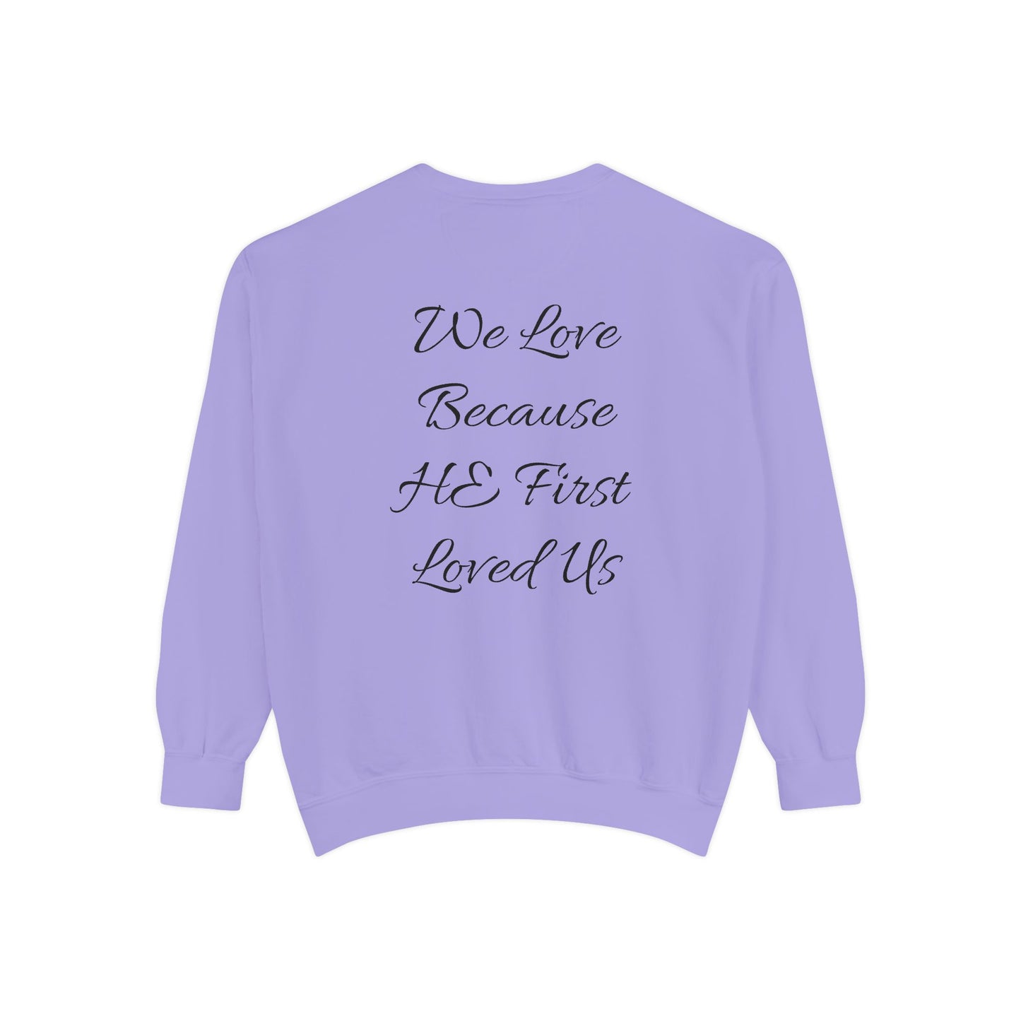 Embroidered Serenity Garment-Dyed Cotton Sweatshirt - InspireWithPurpose