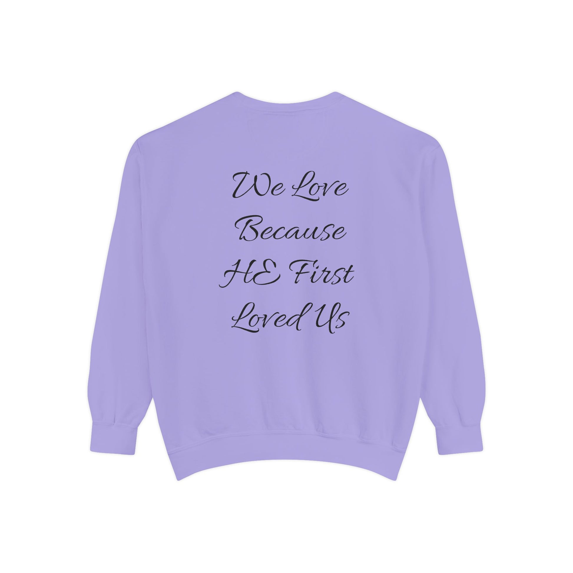 Embroidered Serenity Garment-Dyed Cotton Sweatshirt - InspireWithPurpose