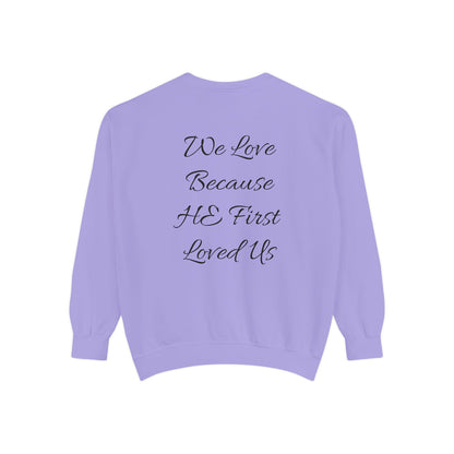Embroidered Serenity Garment-Dyed Cotton Sweatshirt - InspireWithPurpose