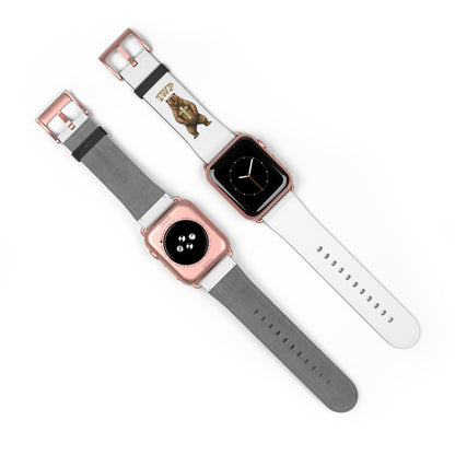 Vintage Bear Emblem Faux-Leather Apple Watch Band Strap - InspireWithPurpose