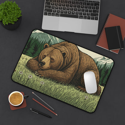 Serene Bear Woodland Anti-Slip Desk Mat – Calm & Focused Workspace - InspireWithPurpose