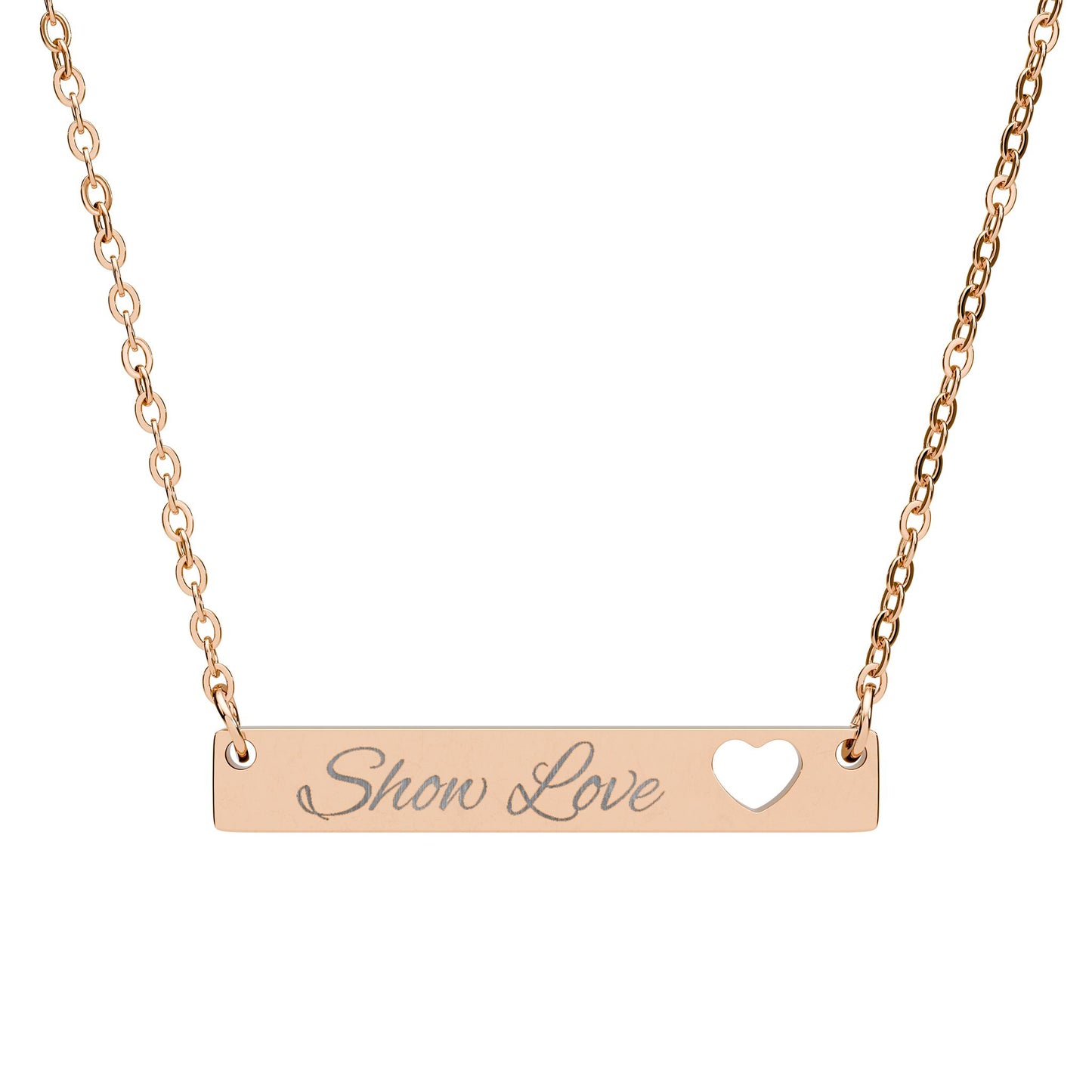 Stainless Steel Heart Cutout Bar Necklace - Hypoallergenic & Durable - InspireWithPurpose