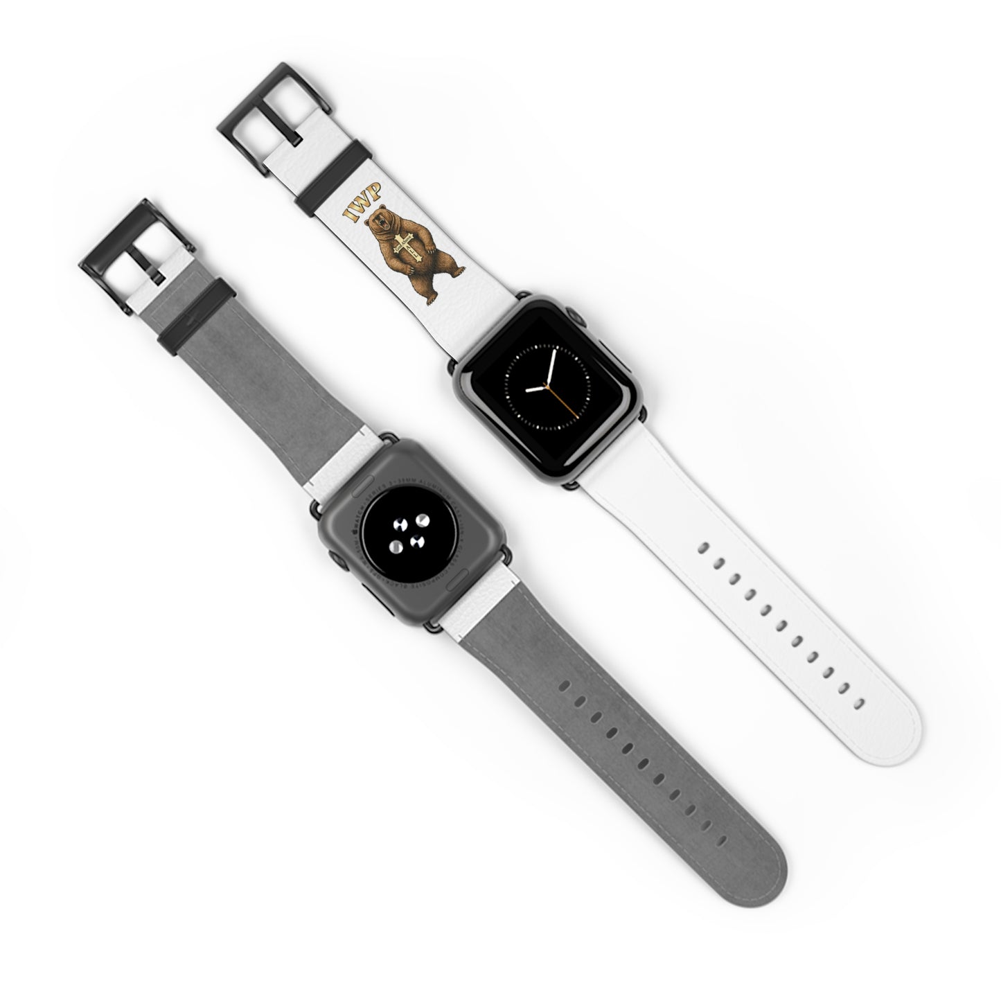 Vintage Bear Emblem Faux-Leather Apple Watch Band Strap - InspireWithPurpose