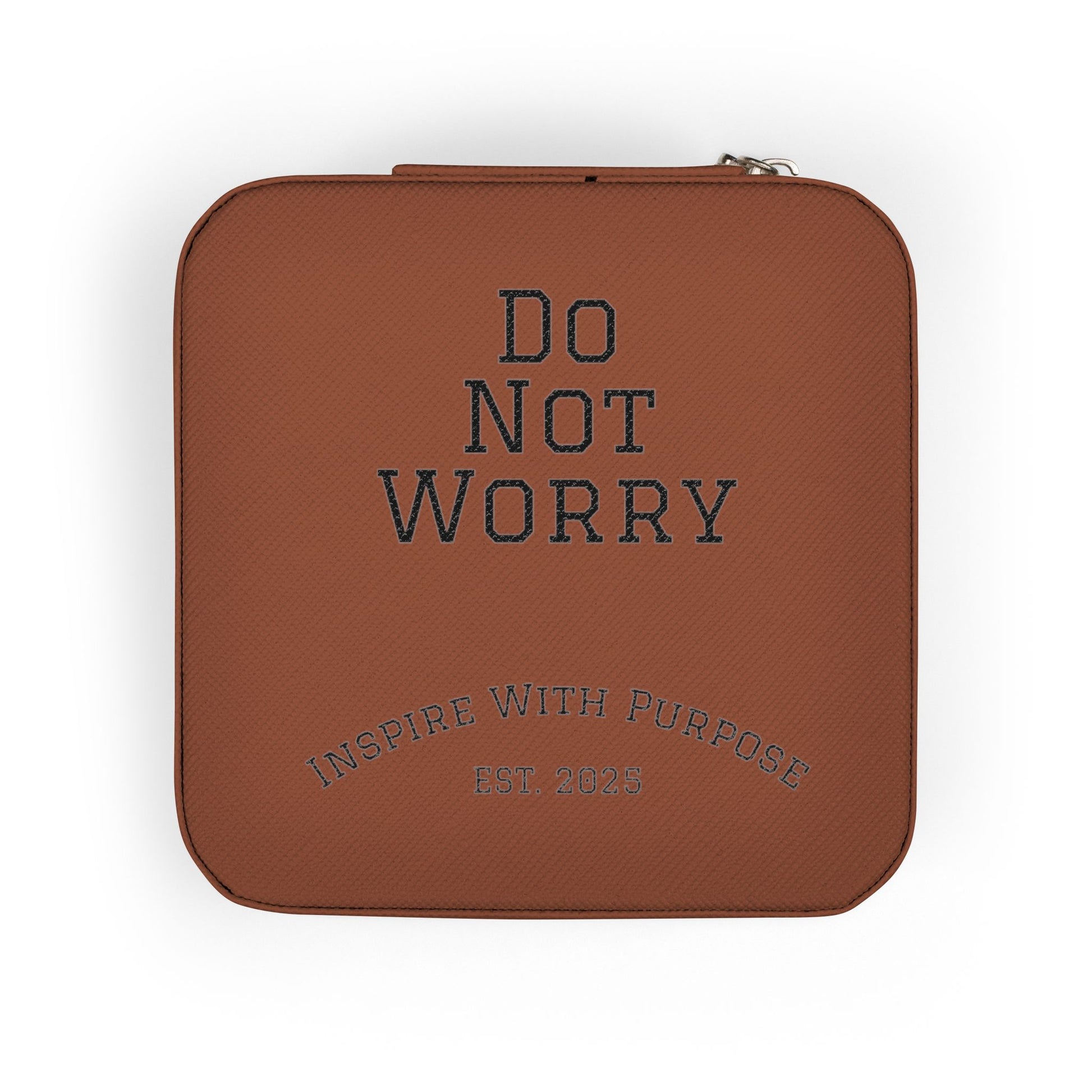 Do Not Worry Jewelry Travel Case — Compact Pink Ring & Earring Organizer - InspireWithPurpose