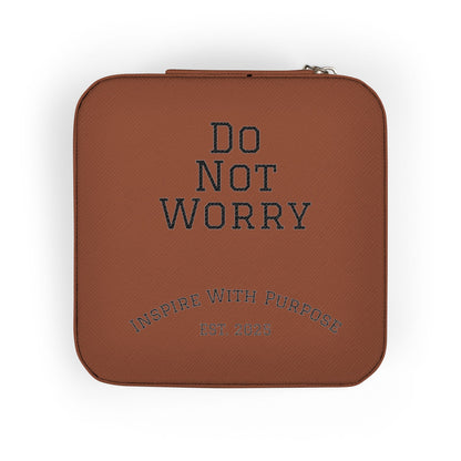 Do Not Worry Jewelry Travel Case — Compact Pink Ring & Earring Organizer - InspireWithPurpose