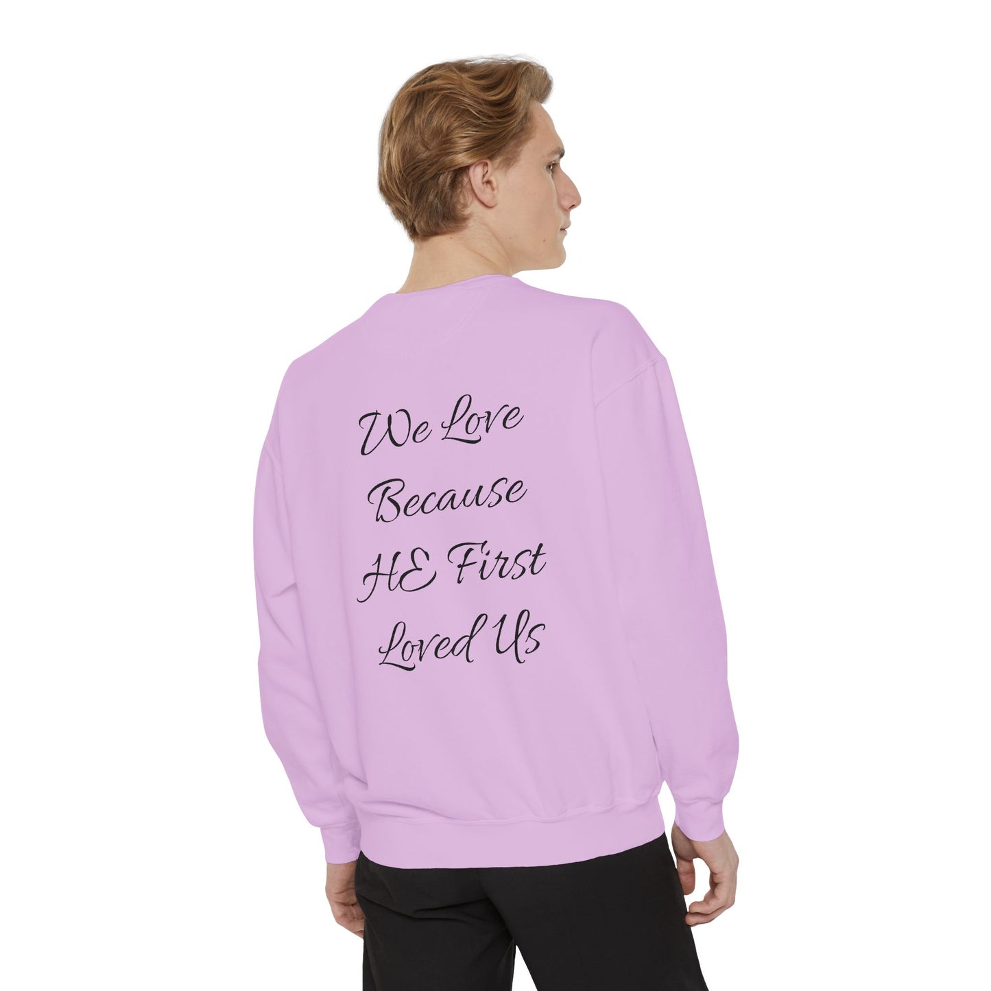 Embroidered Serenity Garment-Dyed Cotton Sweatshirt - InspireWithPurpose