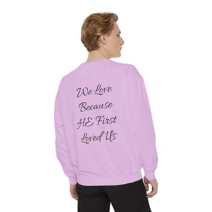 Embroidered Serenity Garment-Dyed Cotton Sweatshirt - InspireWithPurpose