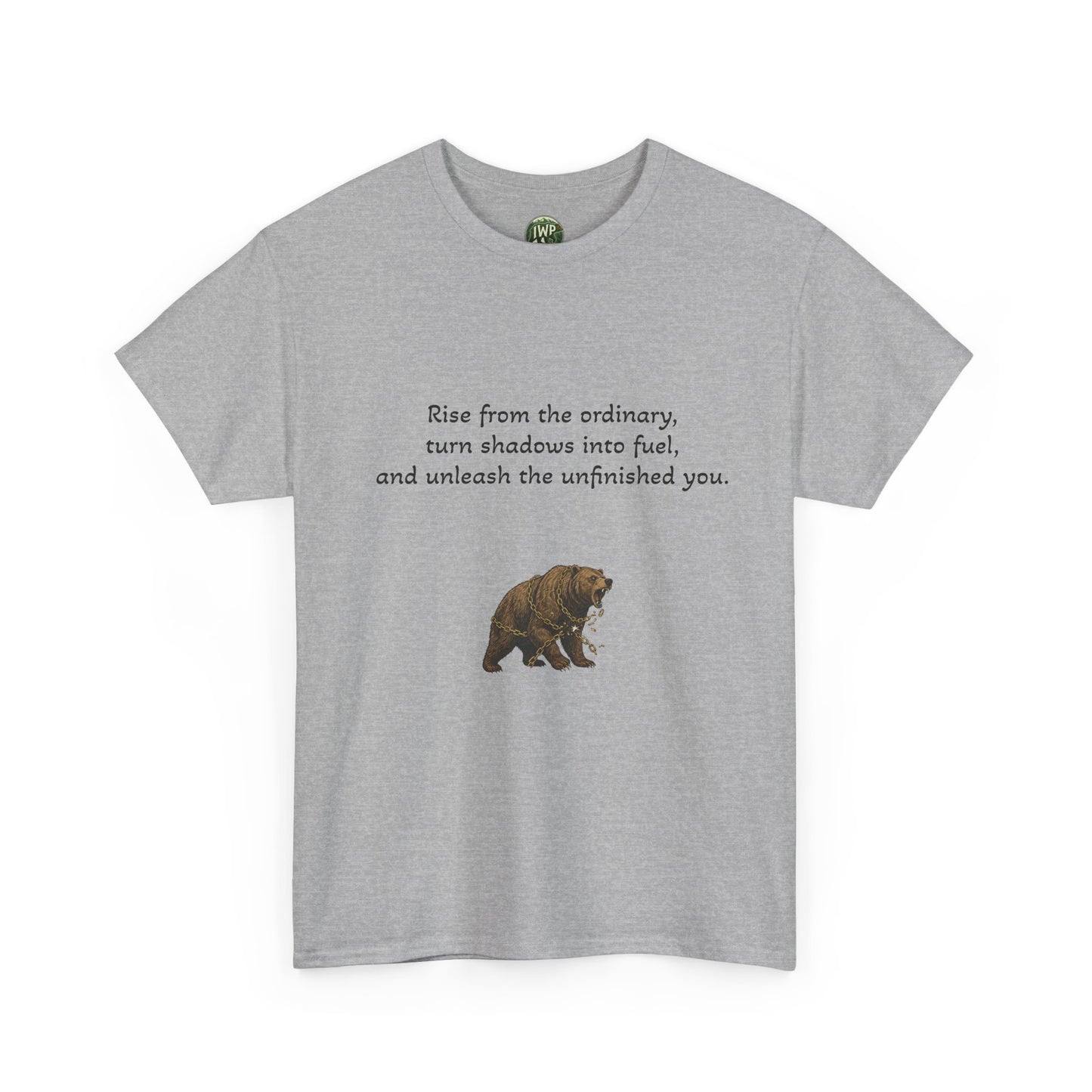 T-Shirt — Minimal Inspirational Quote Tee (“Near from the ordinary, seen shadows into fuel, and around the emboldened you.”) - InspireWithPurpose