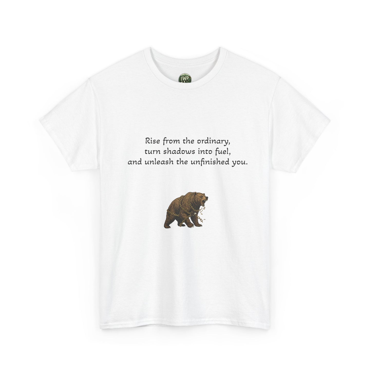 T-Shirt — Minimal Inspirational Quote Tee (“Near from the ordinary, seen shadows into fuel, and around the emboldened you.”) - InspireWithPurpose