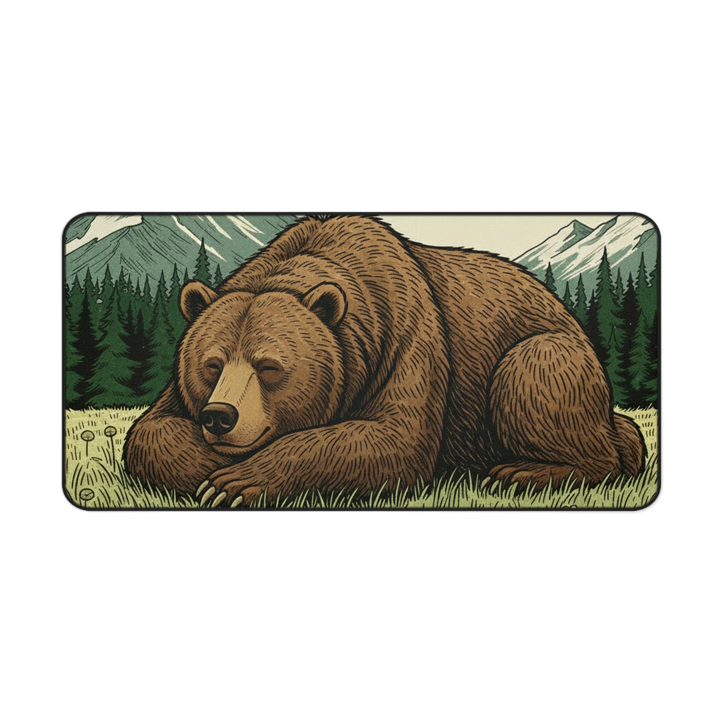 Serene Bear Woodland Anti-Slip Desk Mat – Calm & Focused Workspace - InspireWithPurpose