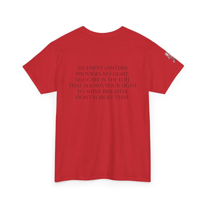 Cotton Tee With Back Quote-"An Empty Lantern..."