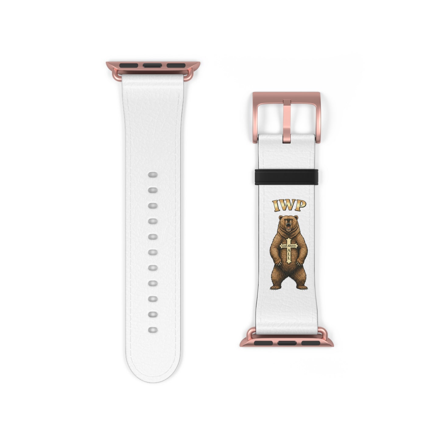 Vintage Bear Emblem Faux-Leather Apple Watch Band Strap - InspireWithPurpose