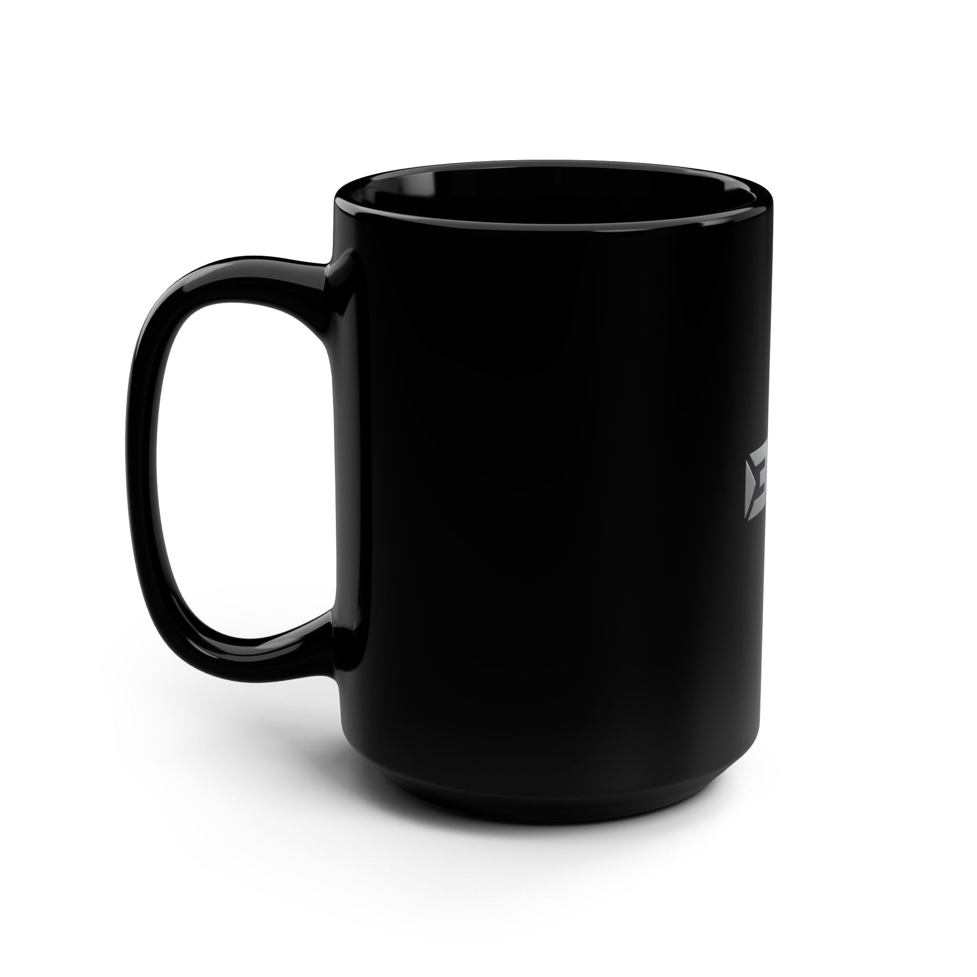 15oz Black Ceramic Mug – Glossy Customizable Coffee Cup - InspireWithPurpose
