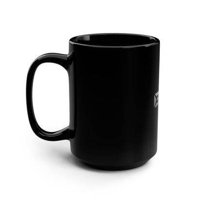 15oz Black Ceramic Mug – Glossy Customizable Coffee Cup - InspireWithPurpose