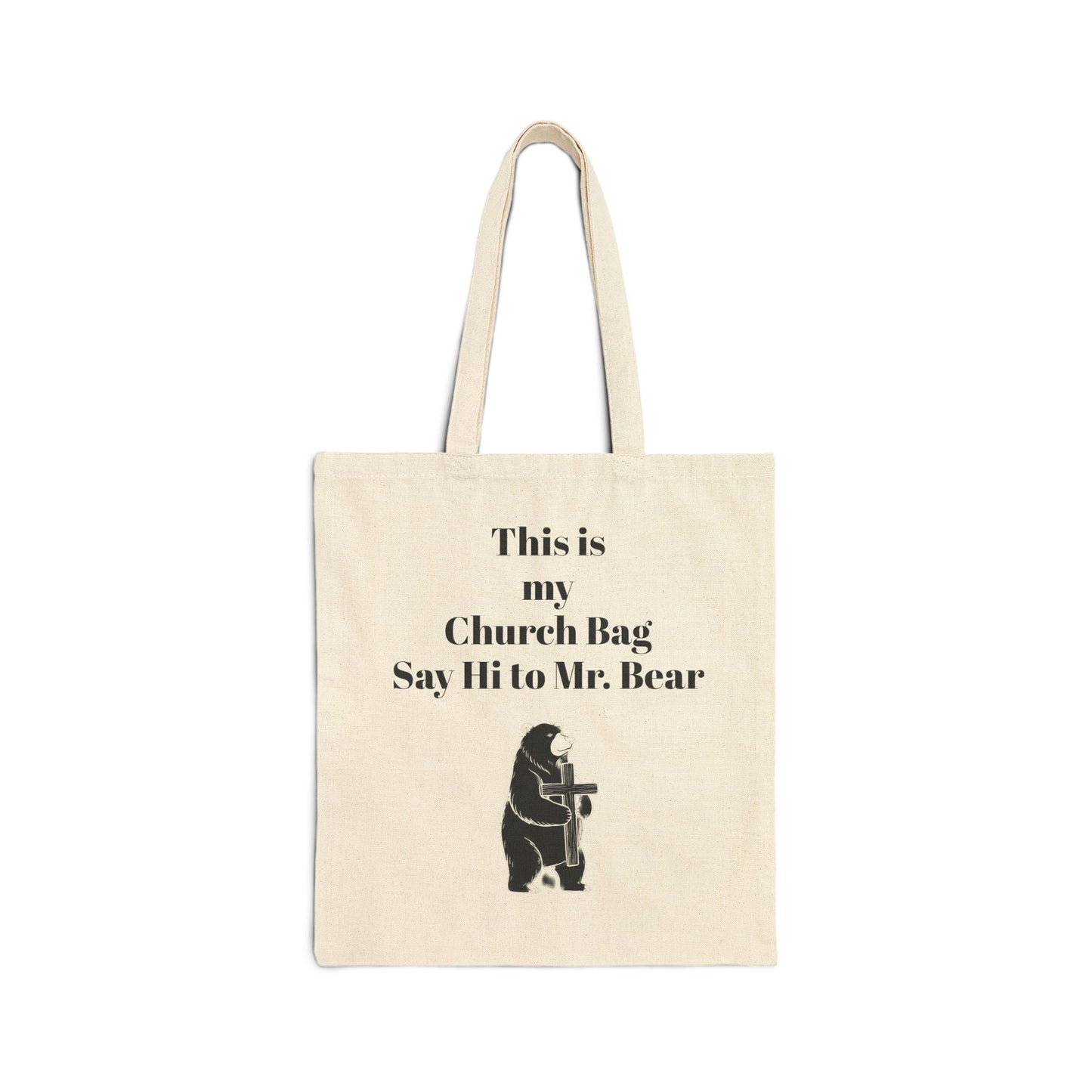 Vintage Bear Canvas Tote - Durable Everyday Carry Bag - InspireWithPurpose