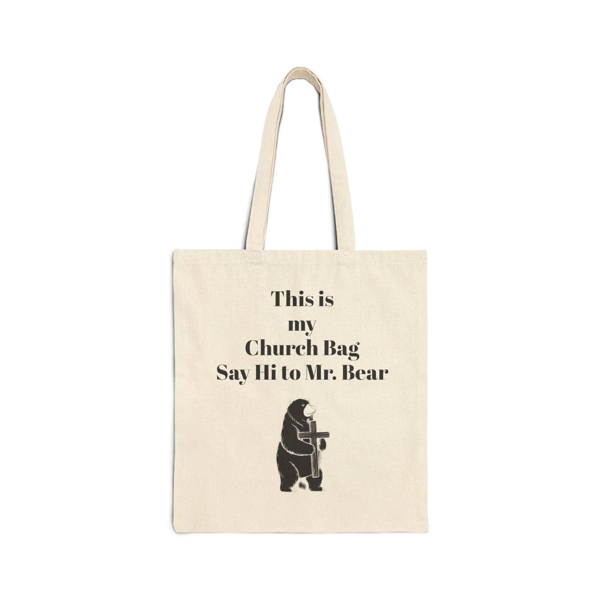 Vintage Bear Canvas Tote - Durable Everyday Carry Bag - InspireWithPurpose