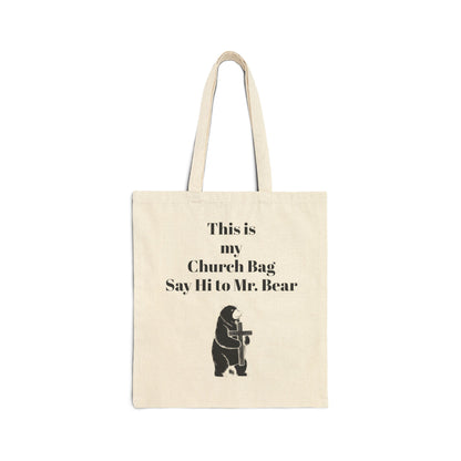 Vintage Bear Canvas Tote - Durable Everyday Carry Bag - InspireWithPurpose