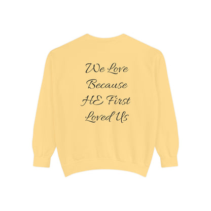 Embroidered Serenity Garment-Dyed Cotton Sweatshirt - InspireWithPurpose