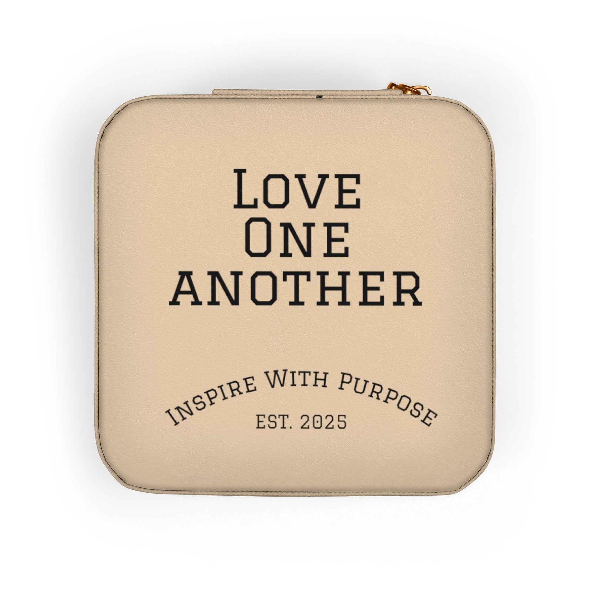 Love One Another Jewelry Travel Case — Compact Pink Ring & Earring Organizer - InspireWithPurpose