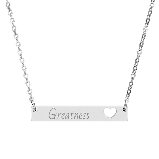 Heartfelt Whisper Stainless Steel Bar Necklace - InspireWithPurpose