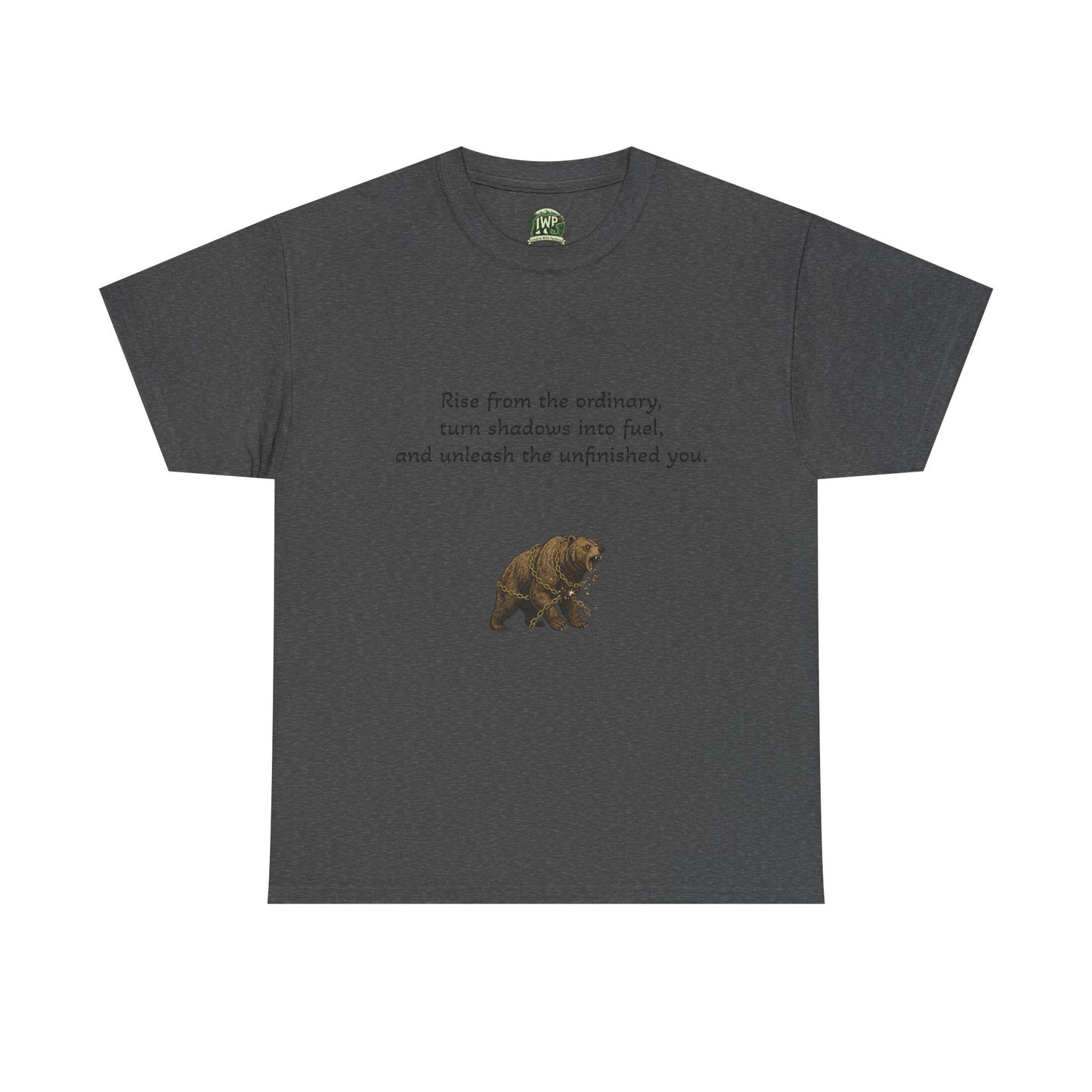 T-Shirt — Minimal Inspirational Quote Tee (“Near from the ordinary, seen shadows into fuel, and around the emboldened you.”) - InspireWithPurpose