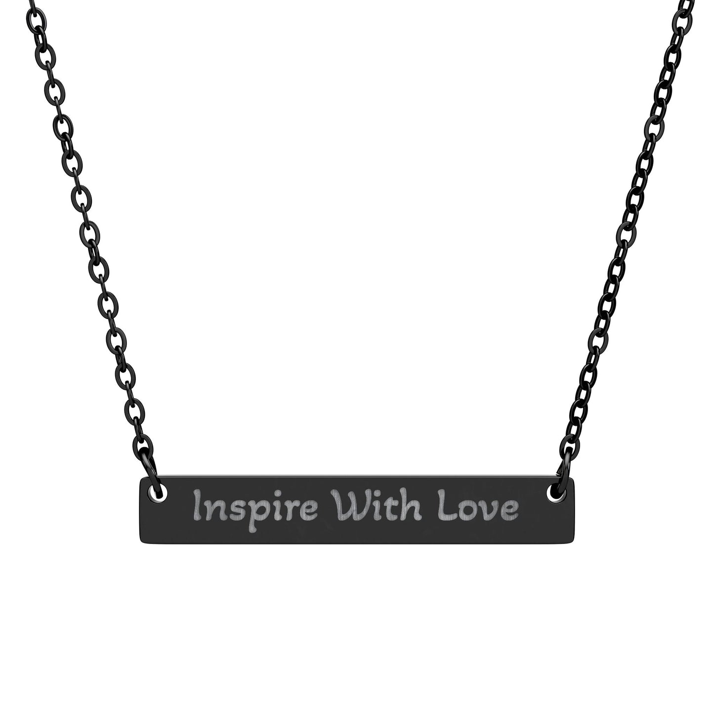 Engravable Horizontal Bar Necklace — "Inspire With Love" Personalized Pendant - InspireWithPurpose