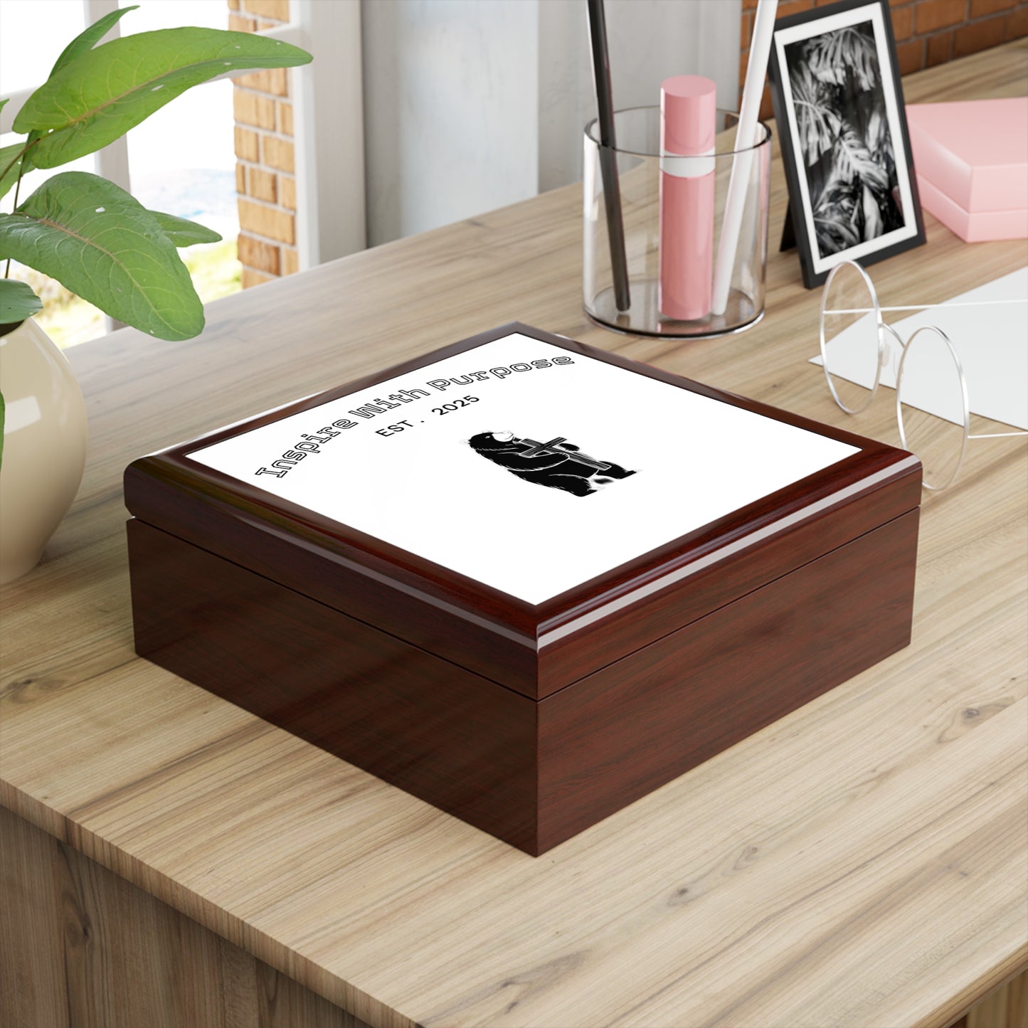 Personalized Glossy Jewelry Box with Felt Lining & 90° Hinges - InspireWithPurpose