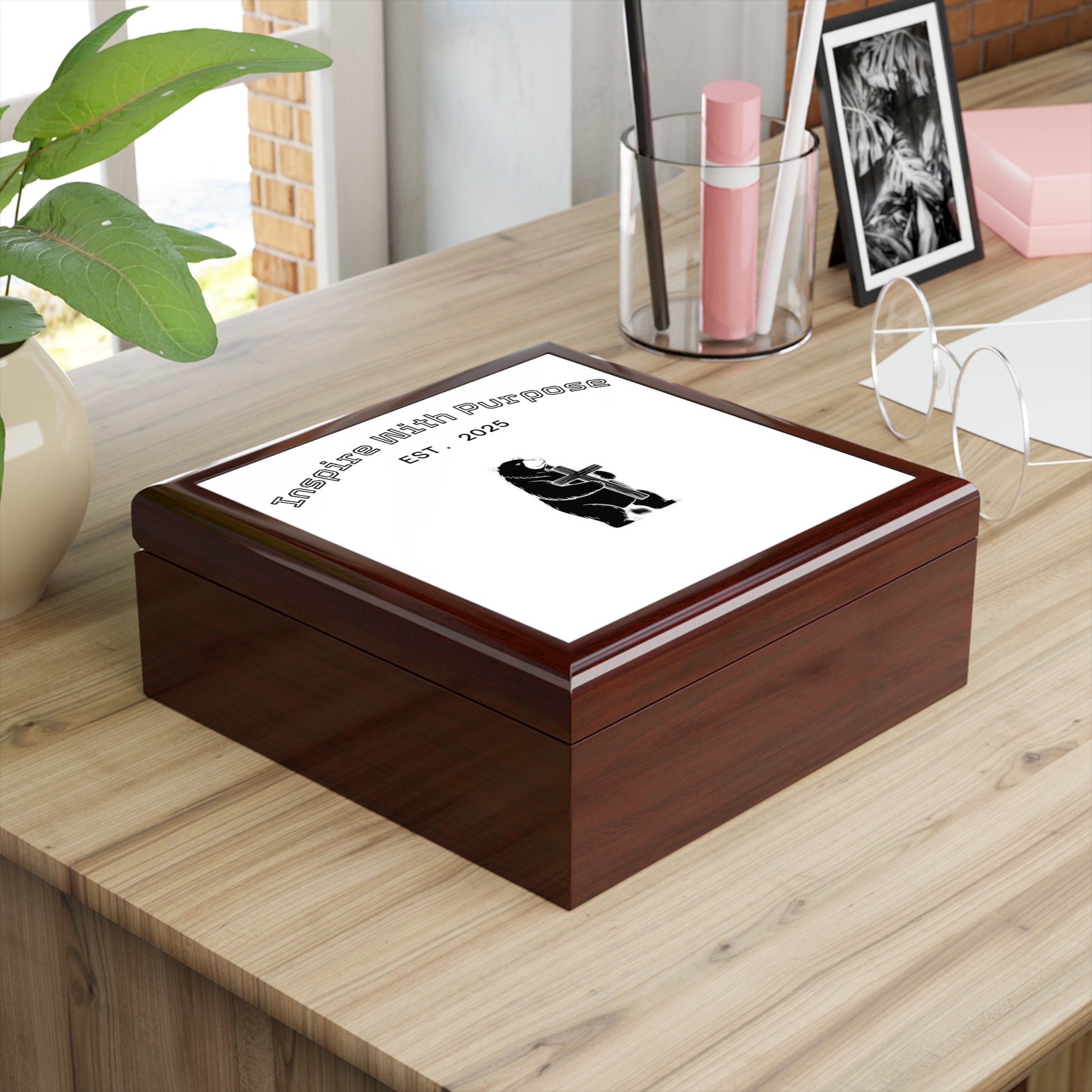 Personalized Glossy Jewelry Box with Felt Lining & 90° Hinges - InspireWithPurpose