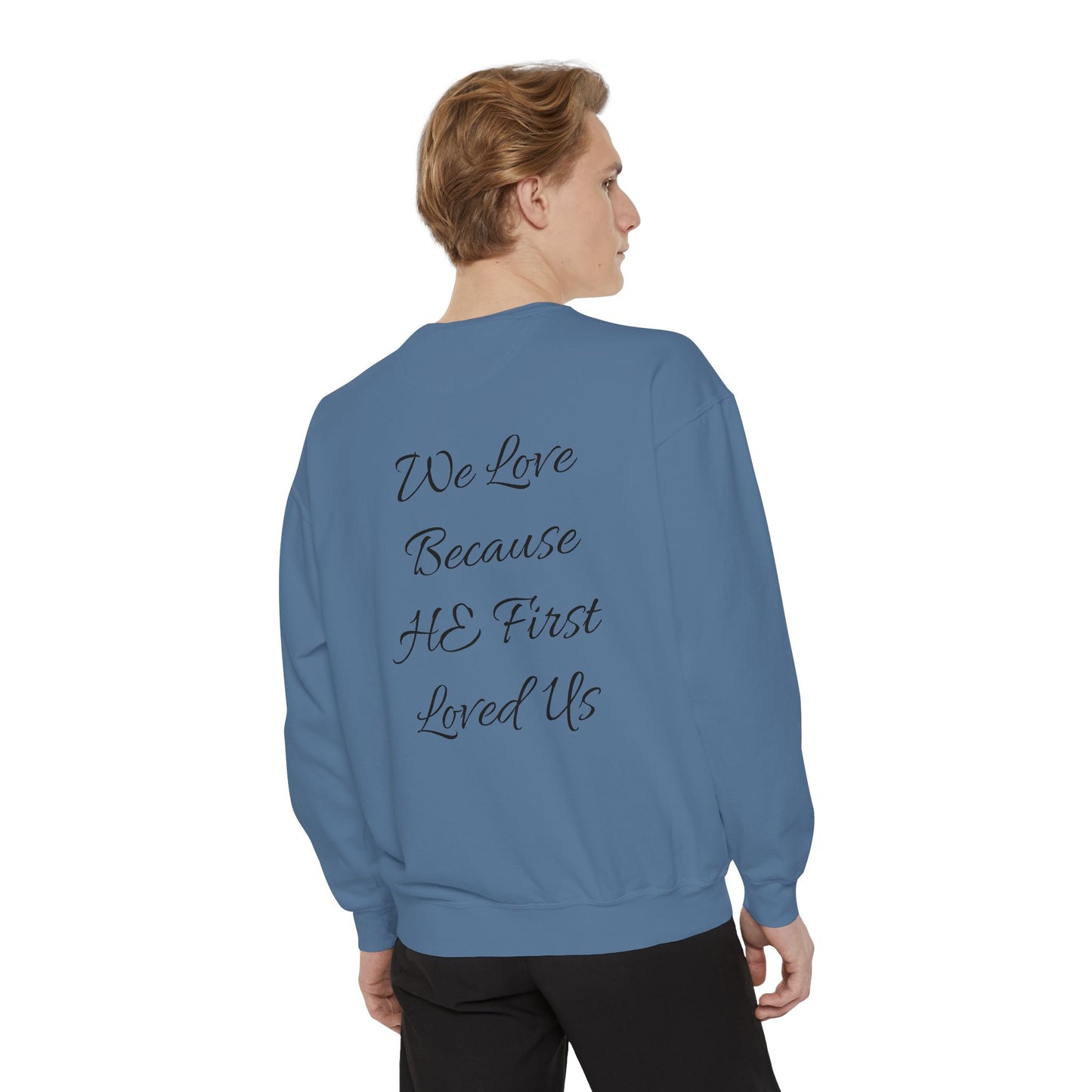 Embroidered Serenity Garment-Dyed Cotton Sweatshirt - InspireWithPurpose