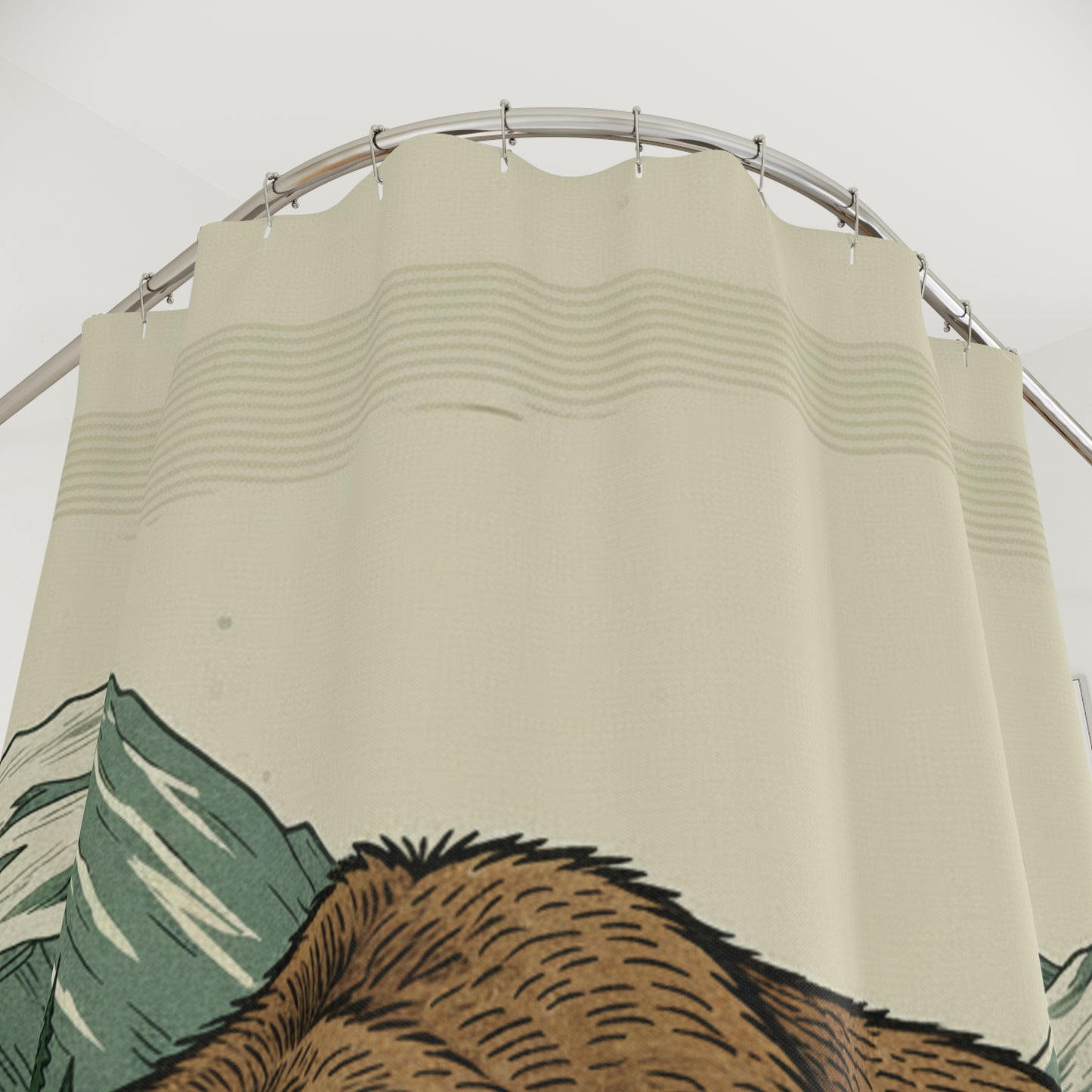 Grizzly Mountain Shower Curtain — Rustic Bear Nature Bathroom Decor - InspireWithPurpose