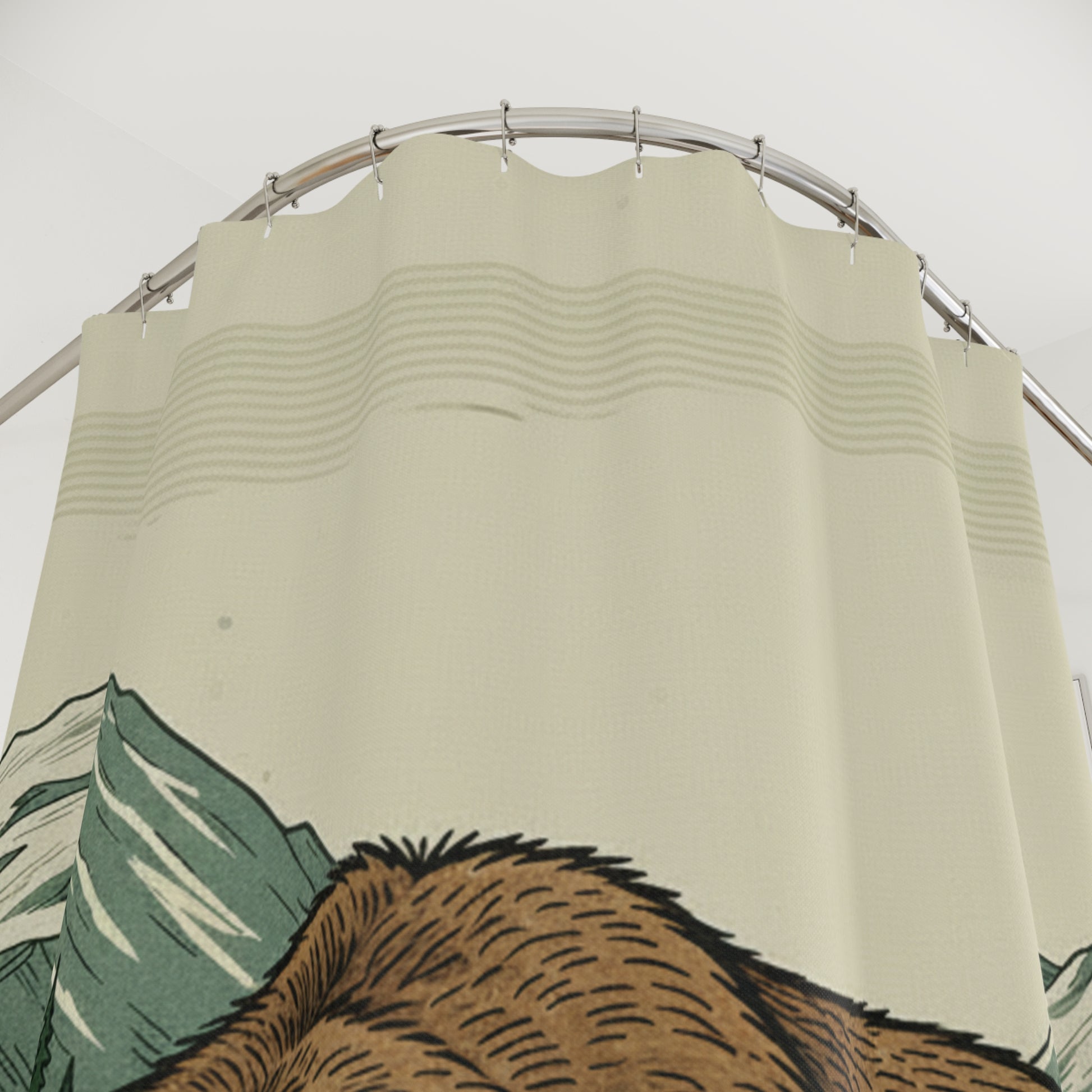 Grizzly Mountain Shower Curtain — Rustic Bear Nature Bathroom Decor - InspireWithPurpose