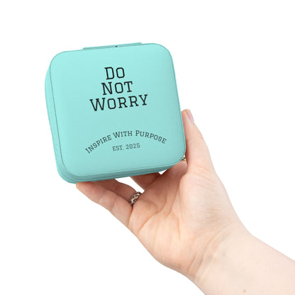 Do Not Worry Jewelry Travel Case — Compact Pink Ring & Earring Organizer - InspireWithPurpose