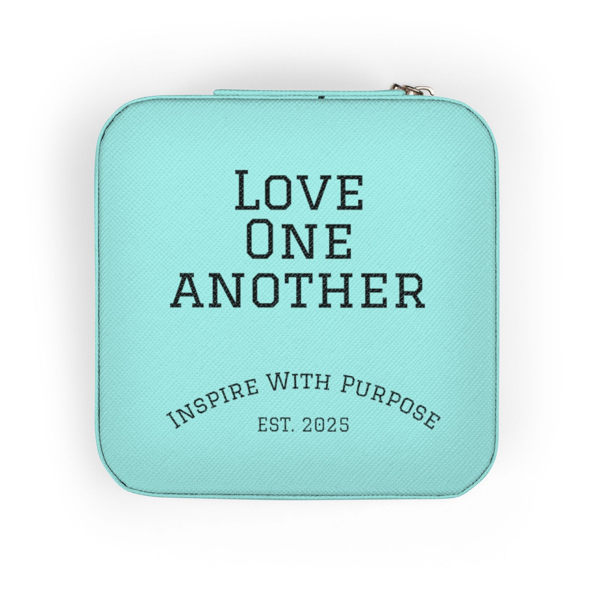 Love One Another Jewelry Travel Case — Compact Pink Ring & Earring Organizer - InspireWithPurpose