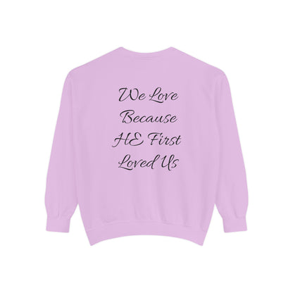 Embroidered Serenity Garment-Dyed Cotton Sweatshirt - InspireWithPurpose